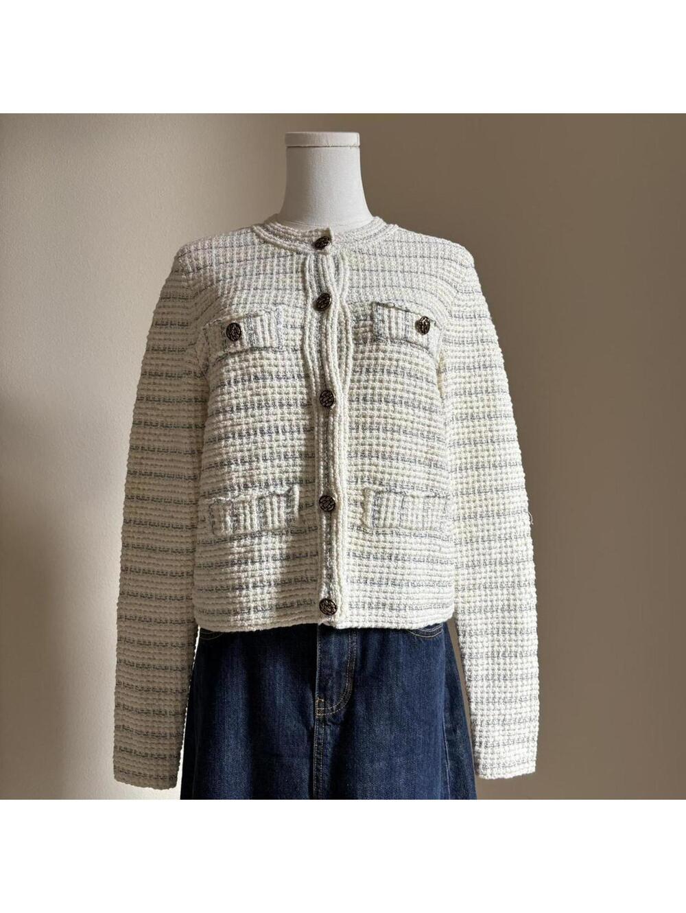 NWT Sand Copenhagen cream-white boucle cardigan